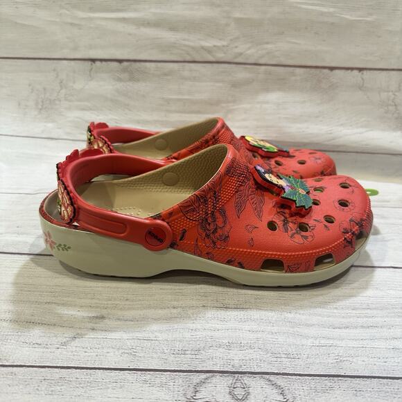 Crocs Frida Kahlo Classic Clogs Women’s Size 12.5 Men’s 11 Unisex Red New NWT - Picture 1 of 7